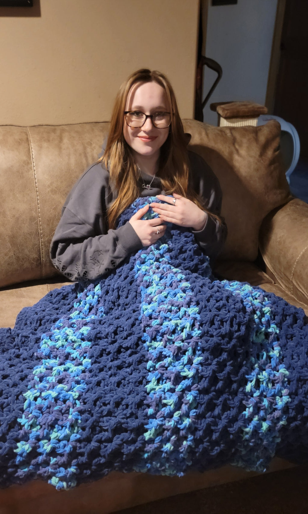 Homemade Navy Blue Baby Blanket